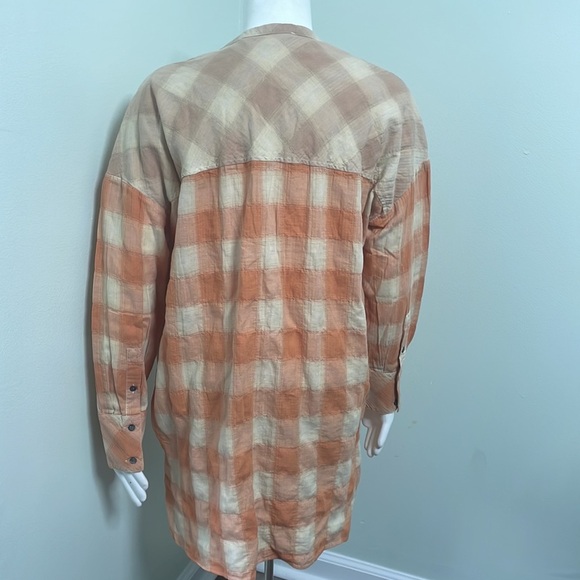 IRO Mayra Monocrome Checkered Plaid V Neck Blouse - Picture 13 of 14